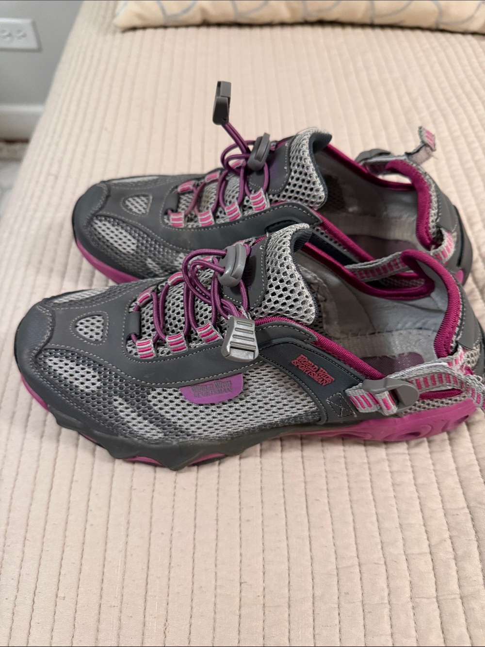 Women's Gray & Pink Athletic Outdoor Sneakers